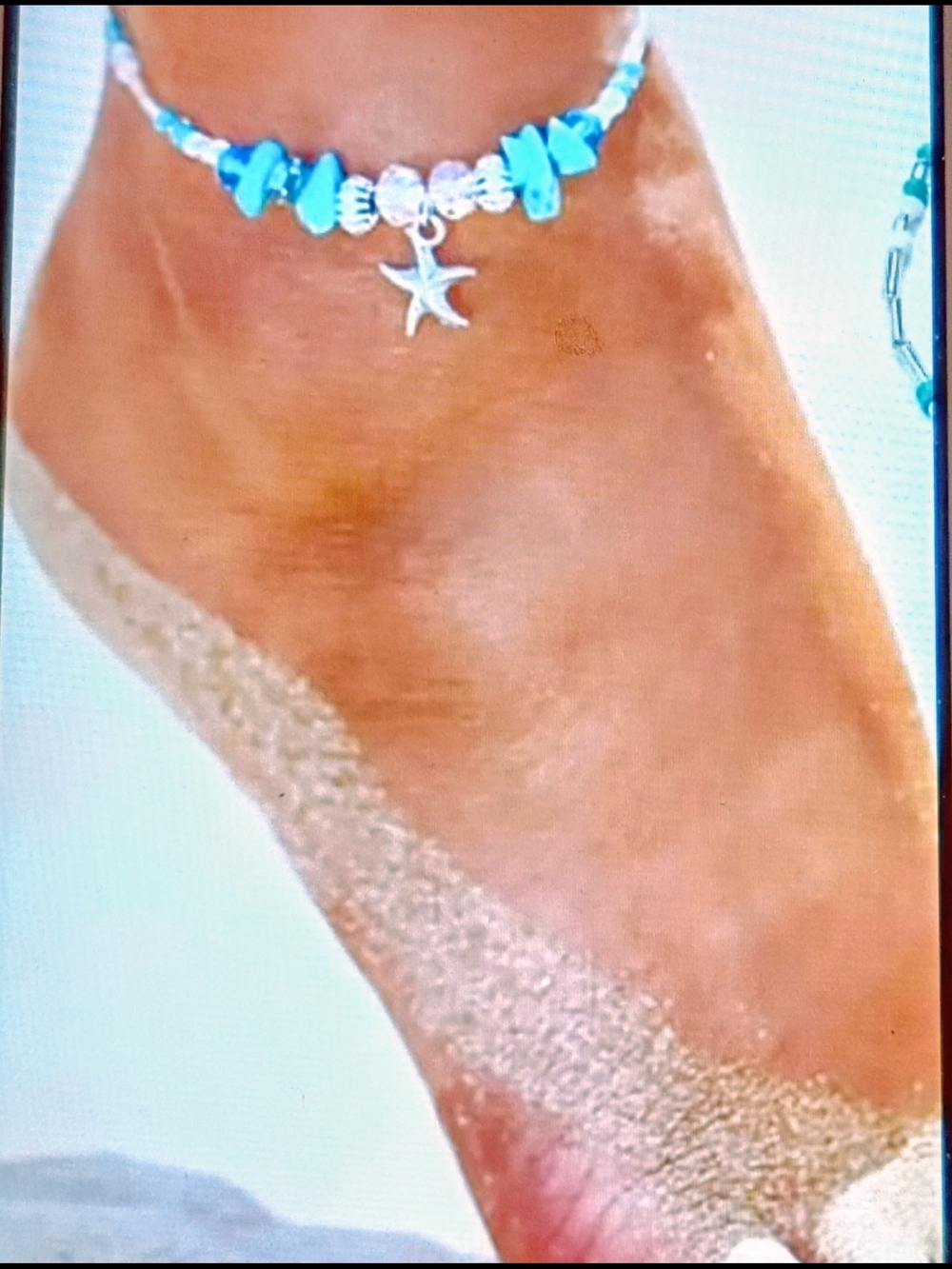 Turquoise Beaded Starfish Anklet